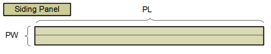 a single panel of siding with length and width indicators