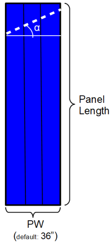 vertical metal panel with cut angle and dimensions