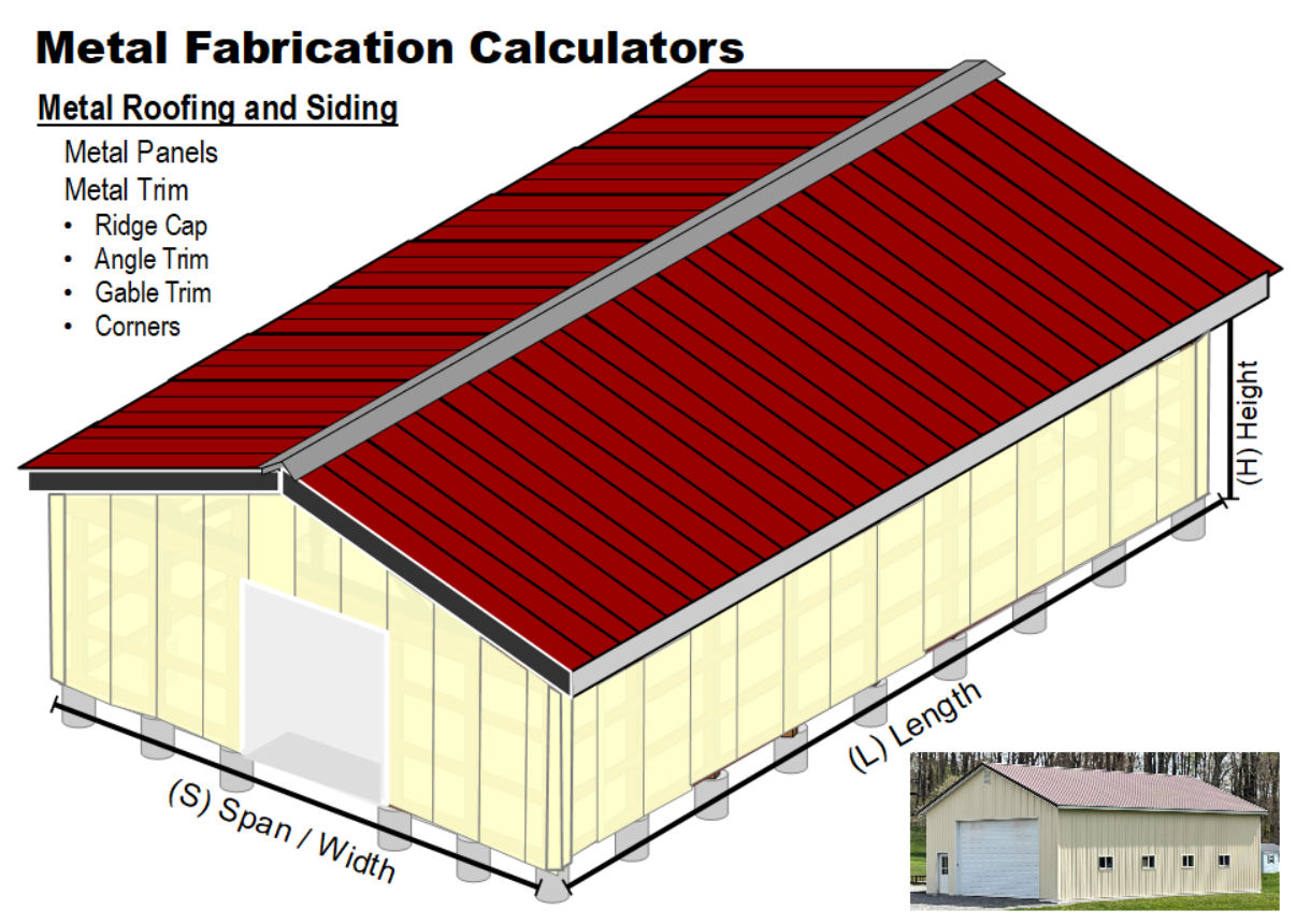 Finished metal pole barn diagram with embedded image