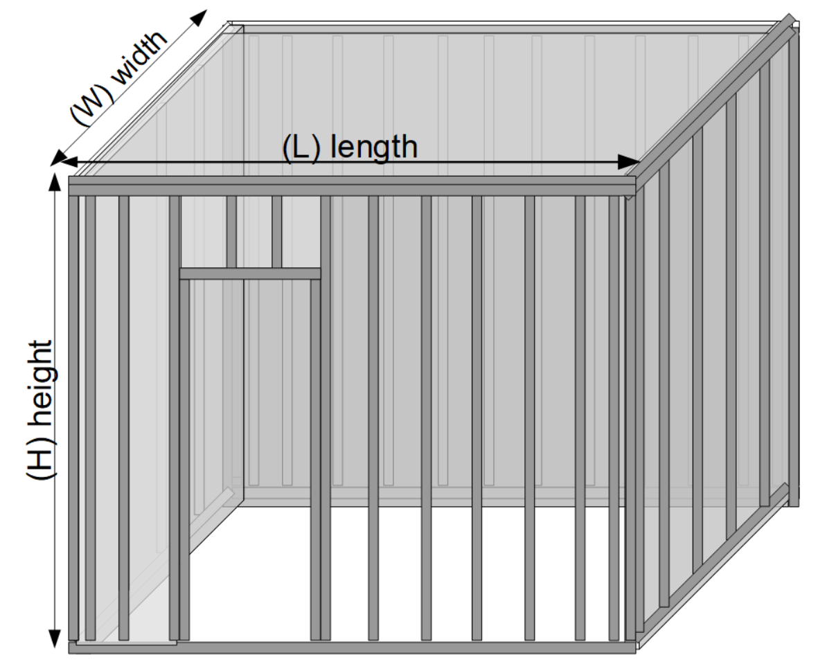 Room studs and plates diagram